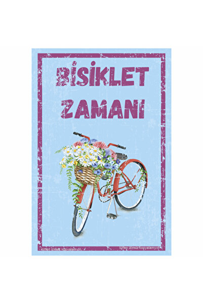 Hayat Poster Vintage bicikl sa cvećem u korpi, slika za dekoraciju doma, pokl...