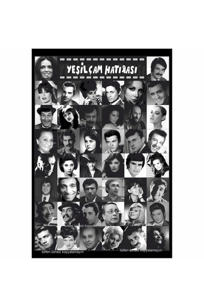 Hayat Poster yeşilçam hatırası türk sineması oyuncuları kolaj ev dekorasyon t...