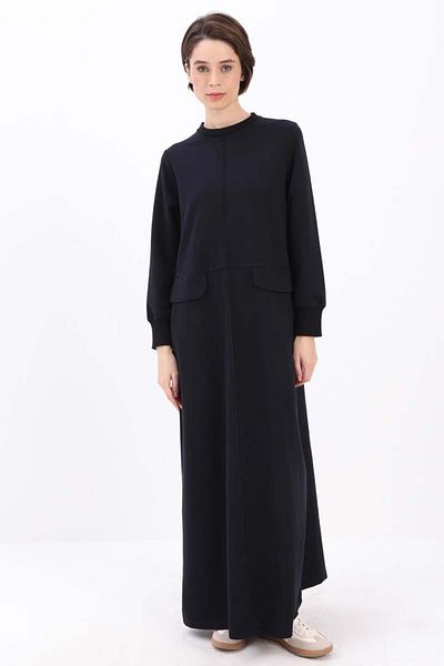 ALLDAY Πλεκτό φόρεμα Navy Blue-Pocket