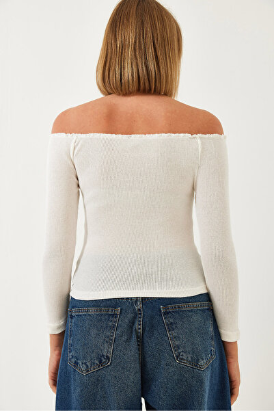 Bianco Lucci Γυναικεία πλεκτή μπλούζα με λαιμόκοψη 60261062