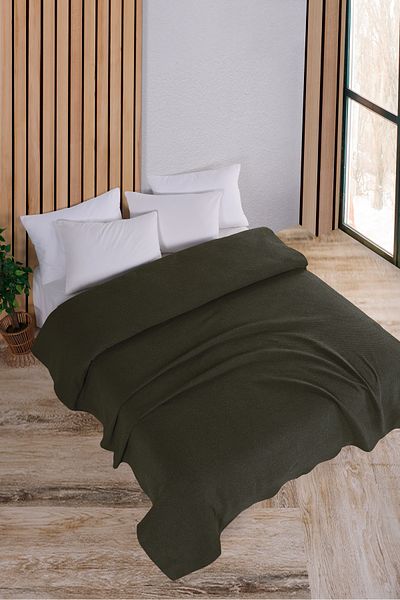 Evim Cotton Akel Khaki Multi-Purpose Bedspread Single - 160X230 cm