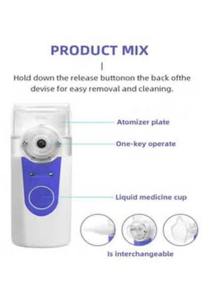 Arabest Portable Nebuliser, Handheld Nebuliser of Mist, Mesh Nebuliser for Kids Adult, Travel, Office