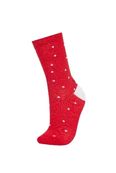 DeFacto Women's Christmas Themed 2-Piece Cotton Long Socks E2601Axns
