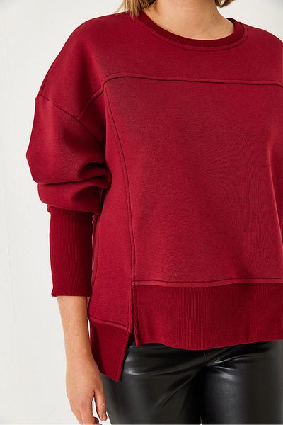 Bianco Lucci Hanorac oversize cu trei fire ridicate pentru femei