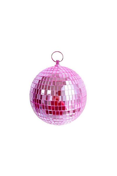Parti Adresi Pink Disco Ball - Christmas Ornament Decor with Hanging and Mirror, 20 cm