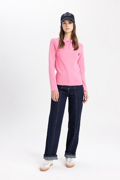 DeFacto Polo Neck Basic Solid Long Sleeve T-Shirt C5877Ax24Sp