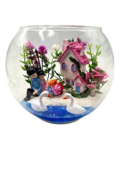 Genel Markalar Teraryum Akvaryum Cam Fanus Aşk Bahçesi Kuğulu Göl Sırt Sırta ...