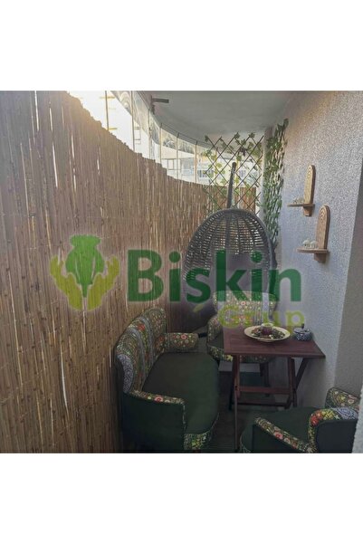 BİŞKİN 2.5 Metre X 5  Metre Bambu Kamış Hasır Çit , Bahçe Balkon Gölgelik vb. Dekorasyon Doğal