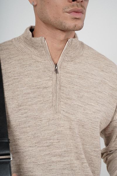 Butik TREND BIZ Πλεκτό πουλόβερ με μισό φερμουάρ με όρθιο γιακά