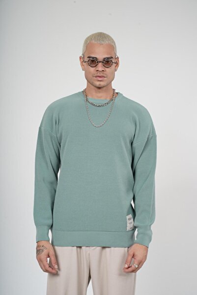 Butik Тенденція Біз Велосипедний комір Етикетка Детальний Oversize Викрійка Трикотажний светр