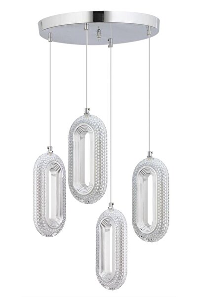 İstanbul Avize İstanbul Avize Beta 4'lü Gümüş Ledli Modern 3 Renk Led Avize