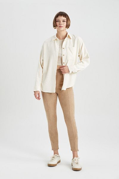 DeFacto Long Sleeve Velvet Regular Fit Shirt - R3724az23wn
