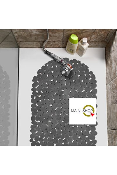 MAİN SHOP 1 Штук Сірий Килимок для ванної кімнати з присосками для душу та ванни 34x68 см M-130