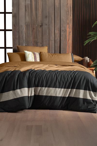 Sarev Σετ Παπλωματοθήκη Loamy Tan 100% Cotton Fancy Poplin