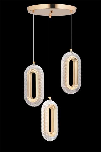 İstanbul Avize İstanbul Avize Beta 3'lü Gold Ledli Modern 3 Renk Led Avize