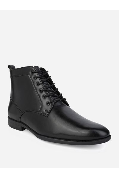 Styli High Ankle Faux Leather Boots