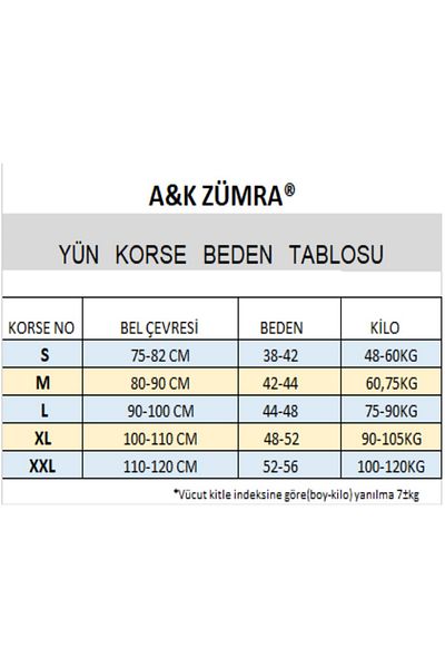A&K ZÜMRA Γυναικείο & Ανδρικό Θερμικό Μάλλινο Κορσέ Velcro