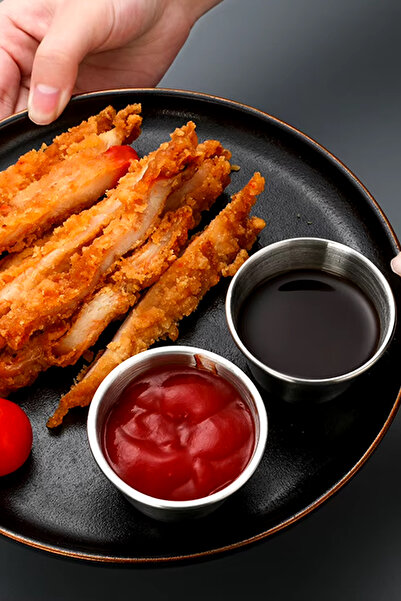 FİTHOME Coffee Color Stainless Steel Sauce Bowl Set - Side Presentation and Mayonnaise Seasoning Ketchup