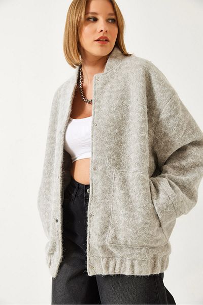 Bianco Lucci Women's Stamped Bomber Jacket 2613 60261065