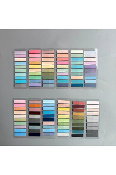 Mansura 4Pcs 800 Sheets Clear Stripe Post-It 8 Color Charts