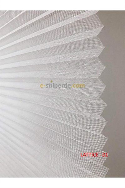 IŞILTI Perde Sistemleri Plicell Pleat Tulle Curtain Lattice - 01 White