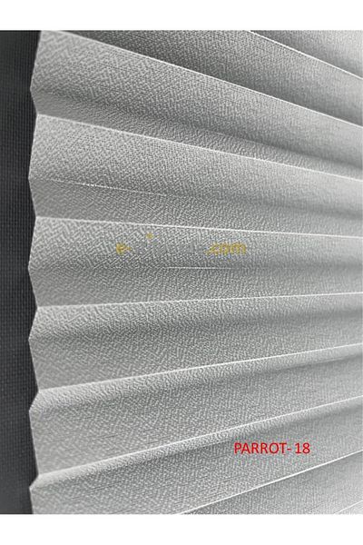 IŞILTI Perde Sistemleri ستارة Plicell Pleat Parrot - 18 رمادي فاتح