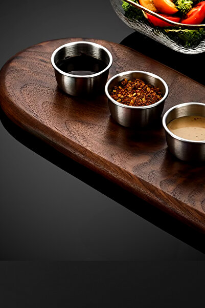 FİTHOME Coffee Color Stainless Steel Sauce Bowl Set - Side Presentation and Mayonnaise Spice Ketchup