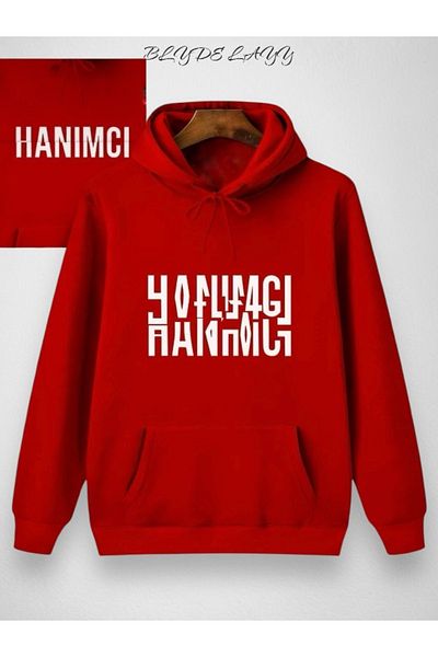 BLYDE LAYY Комплект за влюбена двойка дама-джентълмен: комбинация от червен суитшърт с врата и сгънат дизайн
