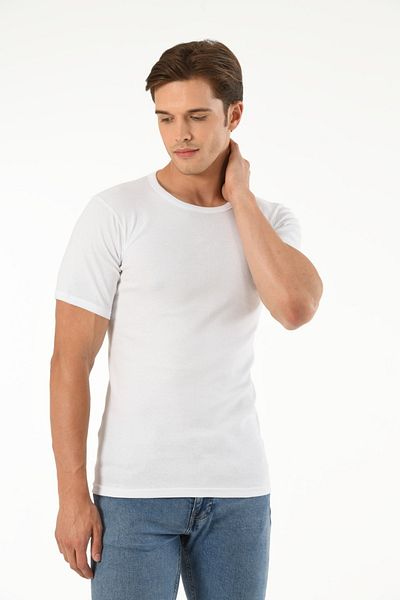 Mfö Life İç Giyim Ribana Men's Crew Neck Short Sleeve