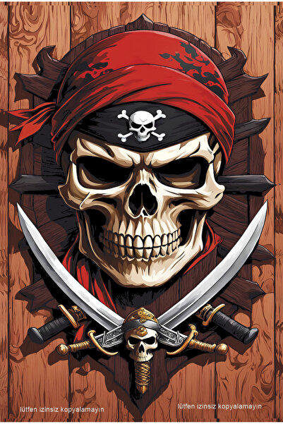 Hayat Poster piratska lobanja, slika za dekoraciju doma, retro drveni poster