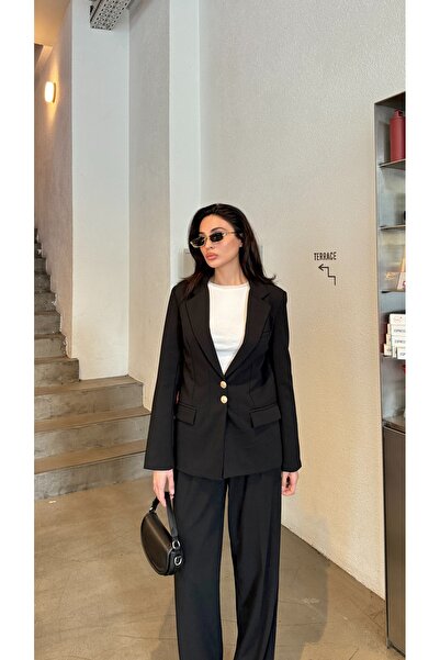 Serica Moda Gold Düğmeli Ceket Pantolon Takım