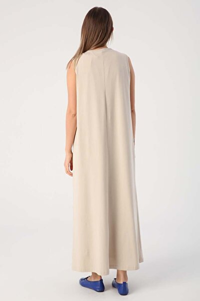 ALLDAY Πέτρινο βαμβακερό αμάνικο εσώρουχο με λαιμόκοψη