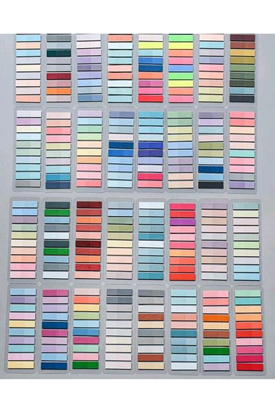 Mansura 4Pcs 800 Sheets Clear Stripe Post-It 8 Color Charts