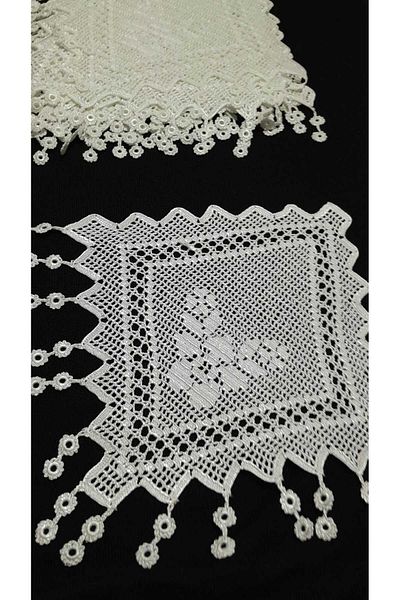 Papatyam 10Pcs Lace Kitchen Set - Hand Knitted Crochet, Vintage Flush Ip