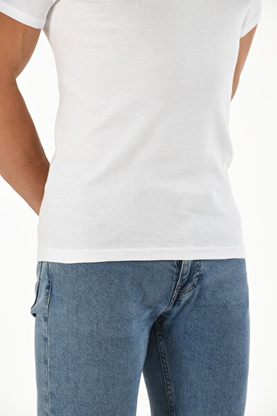 Mfö Life İç Giyim 6 Ribana Men's V-Neck Short Sleeve