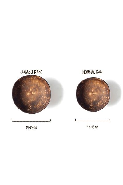 Kuru Yeşil Coconut Bowl - Natural - Salad Bowl - Jumbo - Snack Bowl - Pack of 4