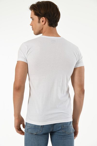 Mfö Life İç Giyim 6-Piece Combed Cotton Men's Crew Neck Short Sleeve
