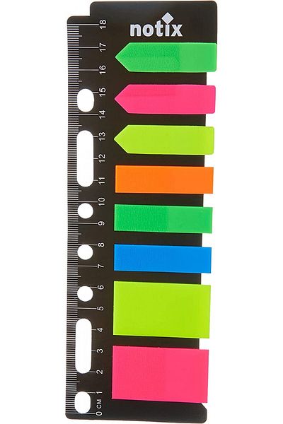 Notix 8 Neon Renk Cetvelli Yapışkanlı Not Kağıdı