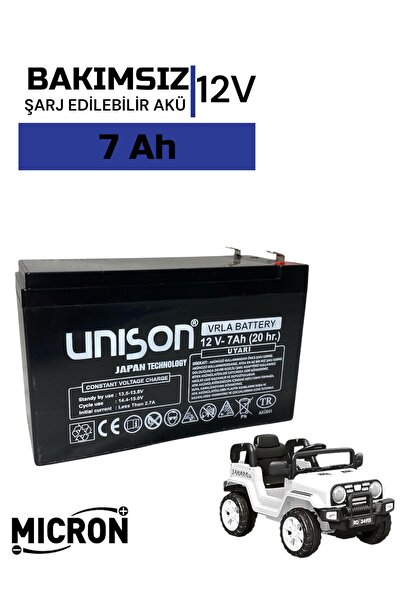 Micron Unison Oyuncak Araba Aküsü(PİLİ, BATARYASI) 12v (VOLT) 7ah (AMPER)