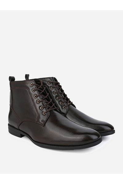 Styli High Ankle Faux Leather Boots