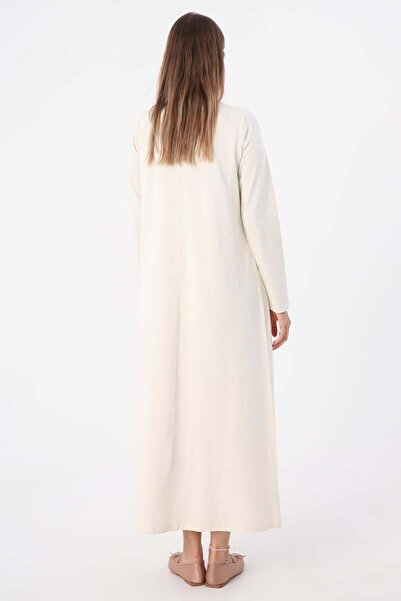 ALLDAY Ekru-Uzun Kollu İçlik Elbise
