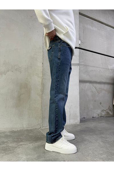 No362 Baggy Basic Jean Pants with Indigo Wash - A104-K12