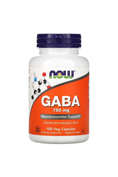 Now مكمل غذائي من أطعمة غابا، 750 ملجم، 100 كبسولة