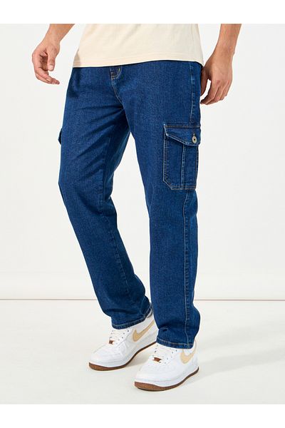 Styli Overdyed Cargo Pocket Straight Fit Jeans