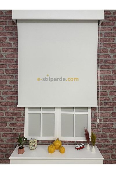 IŞILTI Perde Sistemleri Blackout (Blackout) Roller Blind White (Skirt Without Slice)