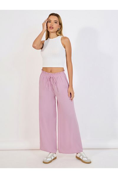 Styli Paperbag Waist Wide Leg Pants