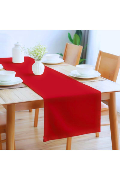 Bc Home عداء أحمر مع أزرار ناعمة مقاس 40 × 140 سم - مخمل، بوهيمي، إسكندنافي ل...