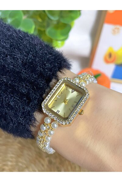 Bimodabu Zircon Stone Bead Cord Quartz Women's Wristwatch