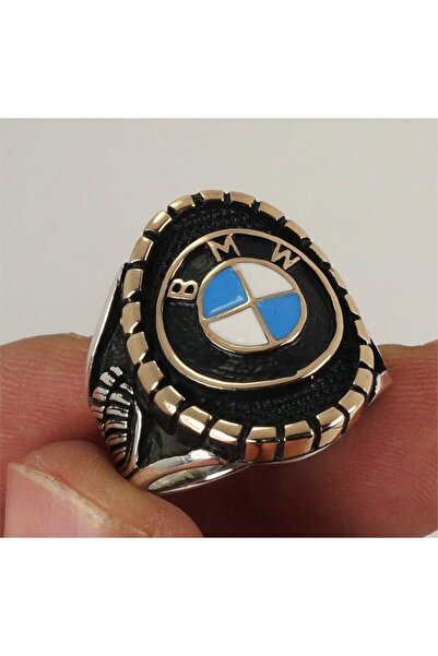 OSMANLI GÜMÜŞ Bmw Logolu Amblemli Gümüş Erkek Yüzük