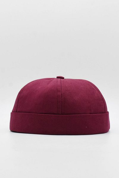 Külah Burgundy Hiphop Docker Hat 100% Cotton Folded Cap